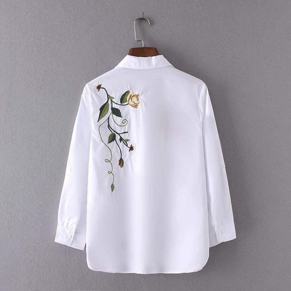 Women Shirt Flower Embroidery - Picture 2 of 4